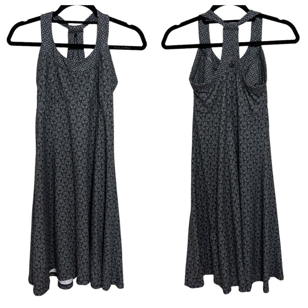 Prana Printed Gray Racerback Tank Athletic Dress - Size XS